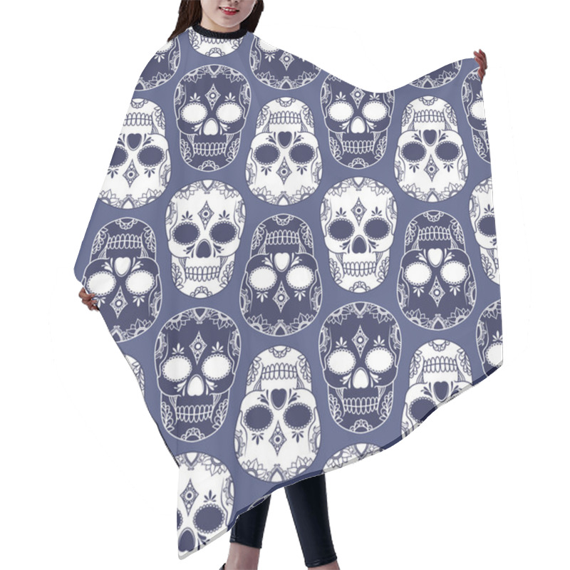 Personality  Vector Pattern With Skulls Hair Cutting Cape