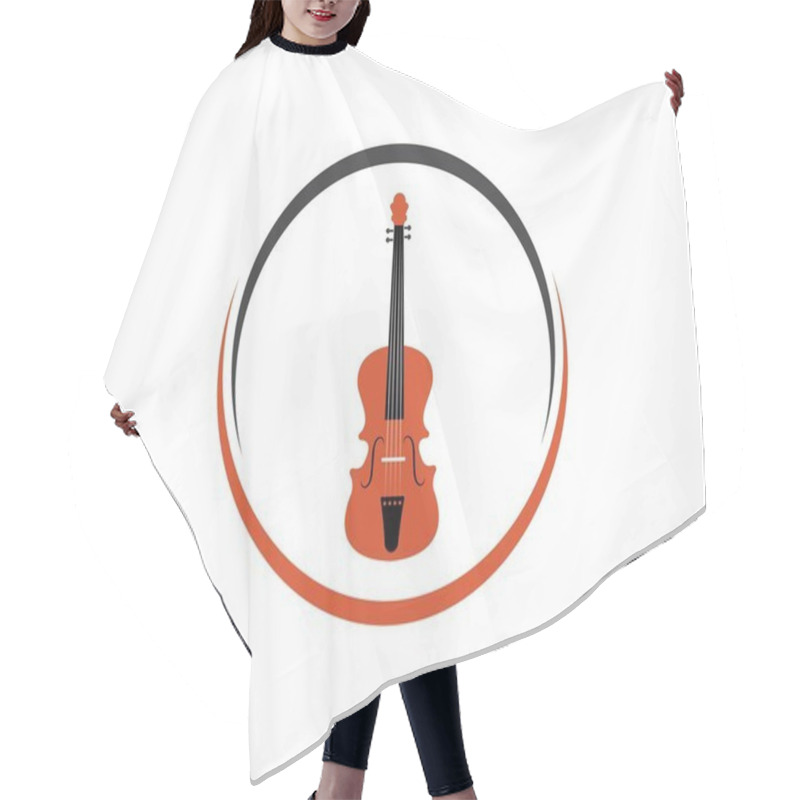 Personality  Violin Icon Vector Illustration Design Hair Cutting Cape