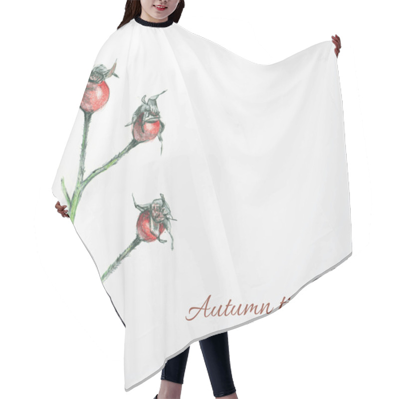 Personality  Card With Hand Drawn Image Of Dog Rose And Place For Your Text. Hair Cutting Cape