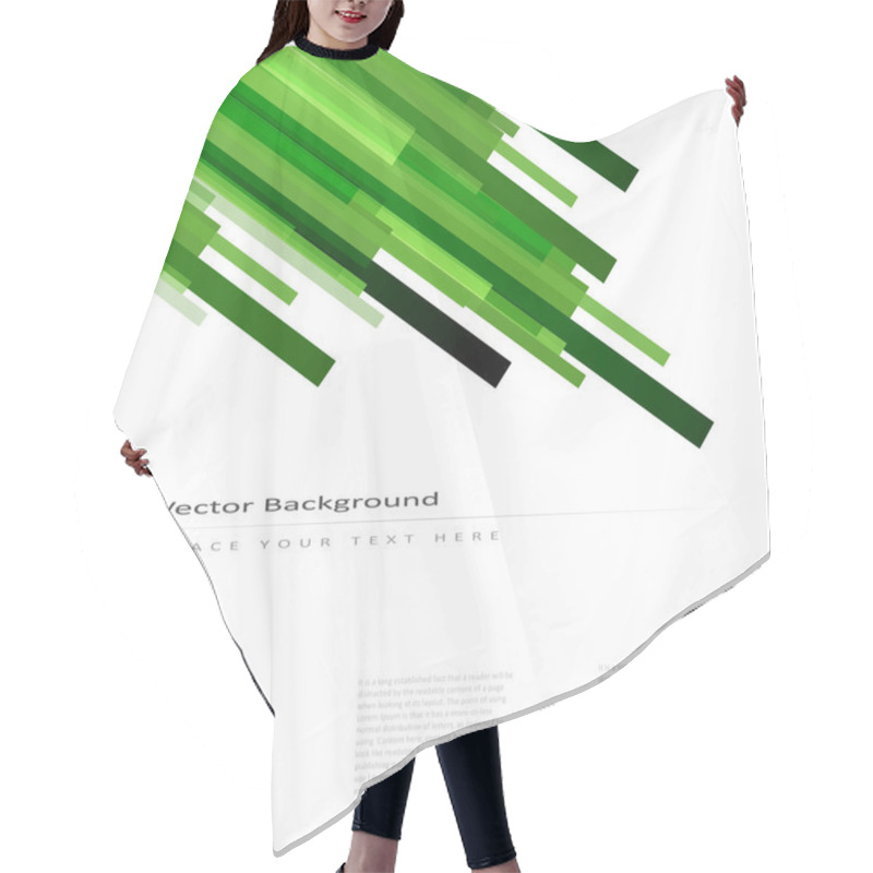 Personality  Abstract Vector Background With Green Lines Hair Cutting Cape