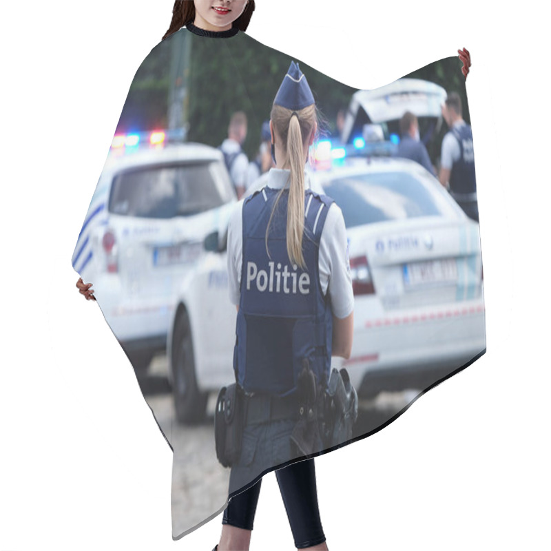 Personality  Brussels, Belgium. 19th June 2020. Belgian Police Officers  Take Part In A Protest Violence Against The Police And A Perceived Anti-police Sentiment In The Media In Front Of The  Justice Palace. Hair Cutting Cape