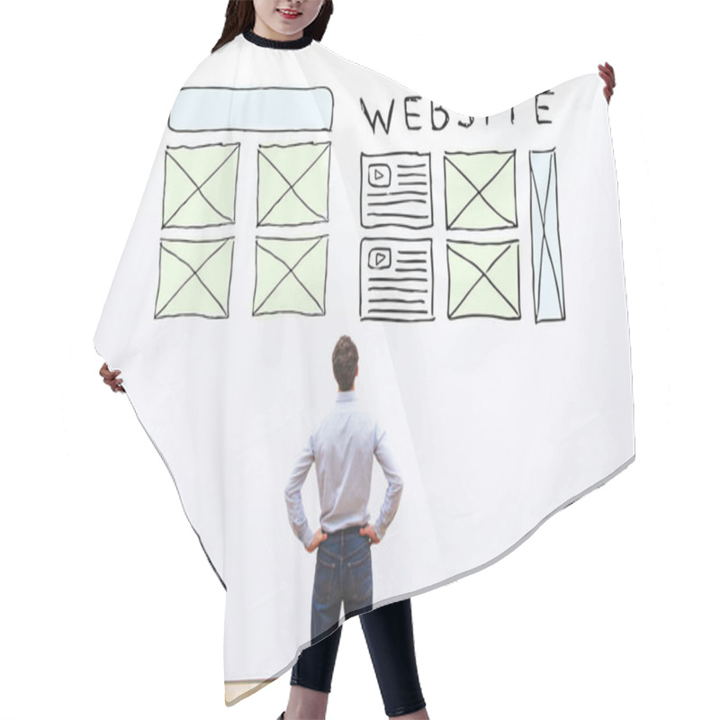 Personality  Website Layout, Sketch Web Design Of Homepage Hair Cutting Cape