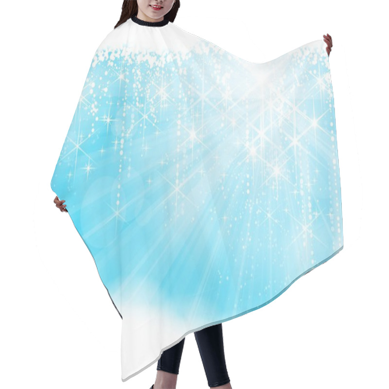 Personality  Festive Sparkling Light Blue Christmas / Winter Background (eps10) Hair Cutting Cape