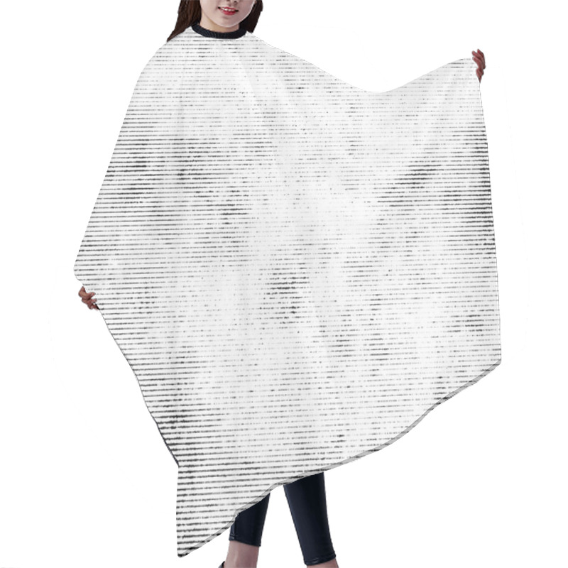 Personality  Halftone Monochrome Grunge Horizontal Lines Texture. Hair Cutting Cape