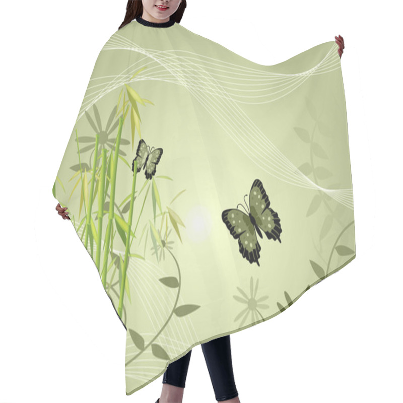 Personality  Bamboo Floral Hair Cutting Cape