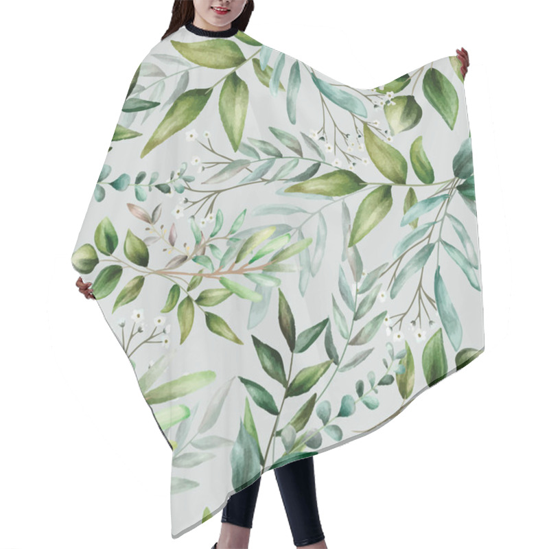 Personality  Elegant Floral Seamless Pattern With Hand Drawing Leaves Hair Cutting Cape