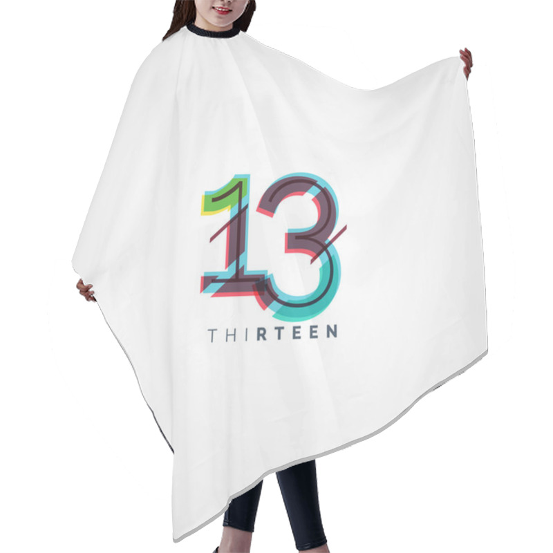 Personality  Digit Contemporary Number 13 Logo Hair Cutting Cape