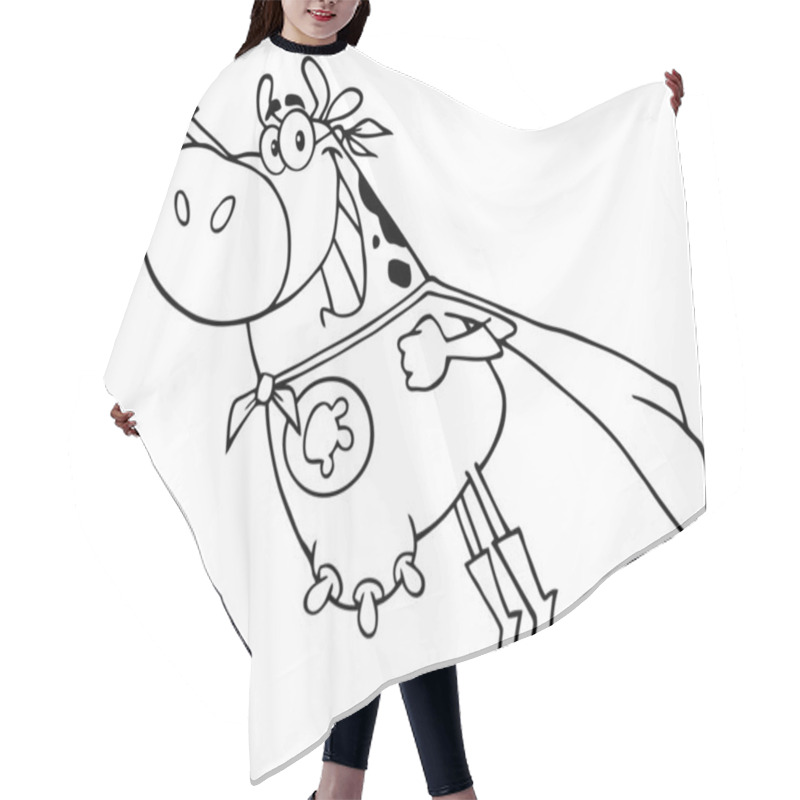 Personality  Outlined Super Hero Cow Hair Cutting Cape