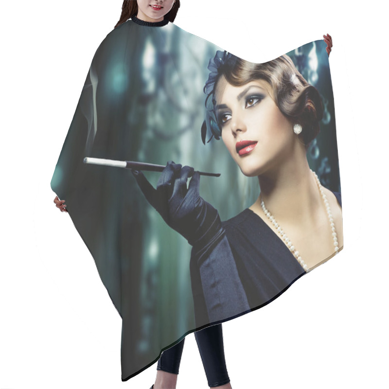 Personality  Retro Woman Portrait Hair Cutting Cape