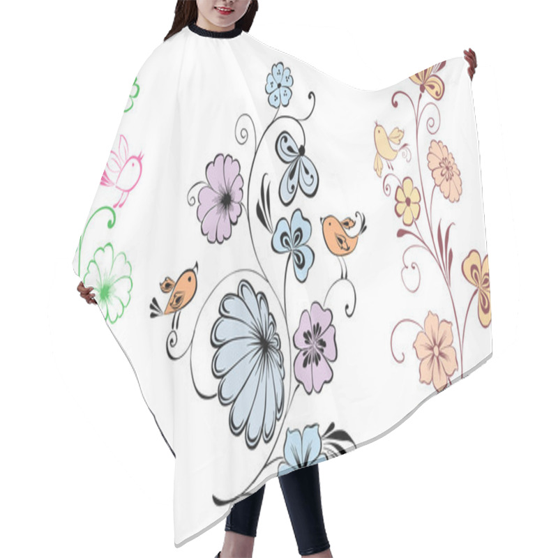 Personality  Blooming Twigs With The Birds Hair Cutting Cape