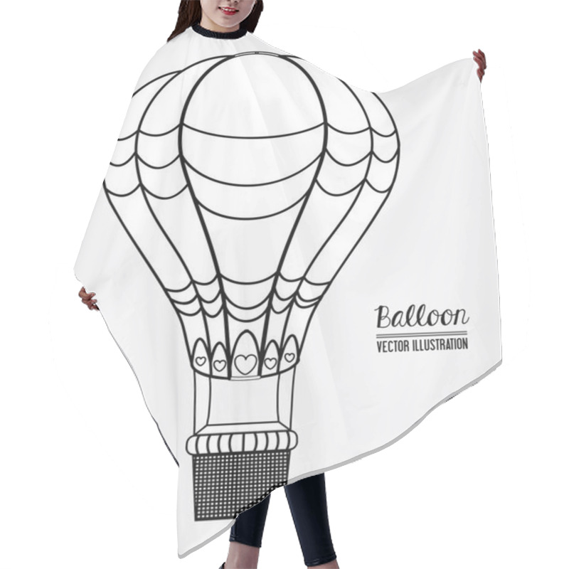 Personality  Air Balloon, Desing, Vector Illustration. Hair Cutting Cape