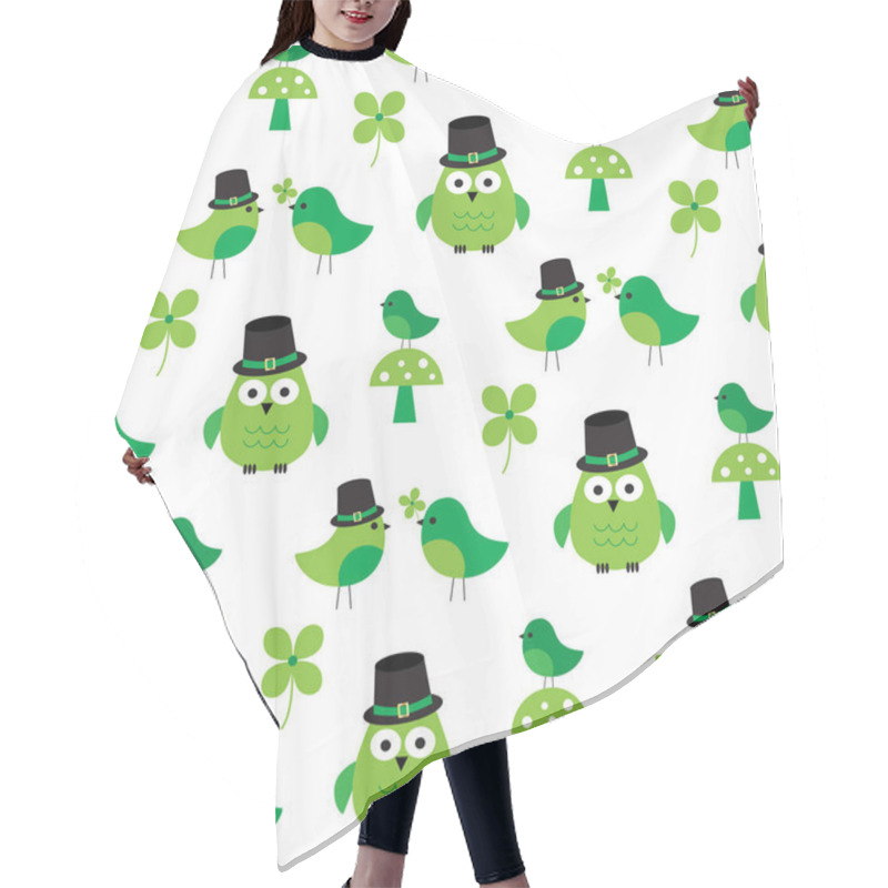 Personality  Saint Patricks Day Owl Pattern Hair Cutting Cape