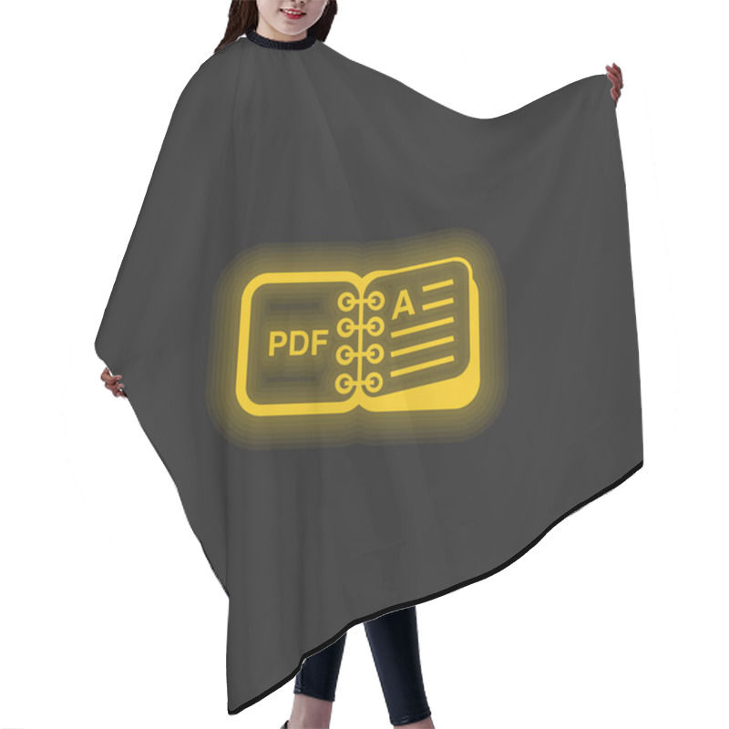 Personality  Book Yellow Glowing Neon Icon Hair Cutting Cape