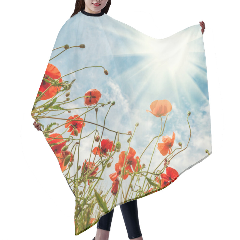 Personality  Blossom Poppies Flowers Hair Cutting Cape