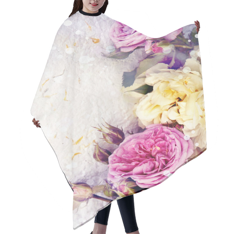 Personality  Pink Roses And Handmade Paper Hair Cutting Cape