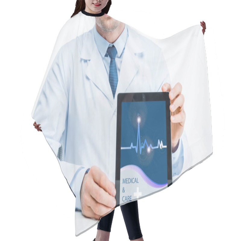 Personality  Doctor With Digital Tablet Hair Cutting Cape