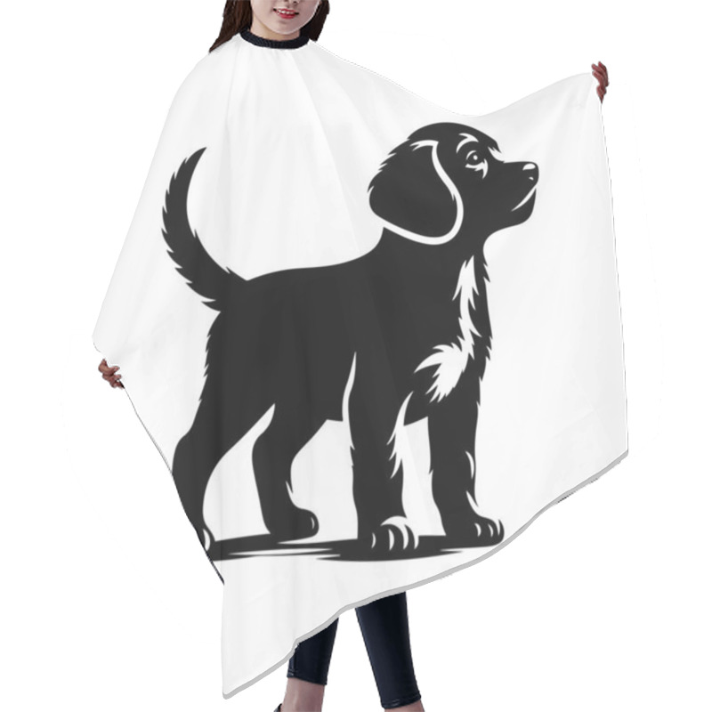 Personality  A Cute Puppy Dog Icon Silhouette Vector Art Illustration Design Template Hair Cutting Cape