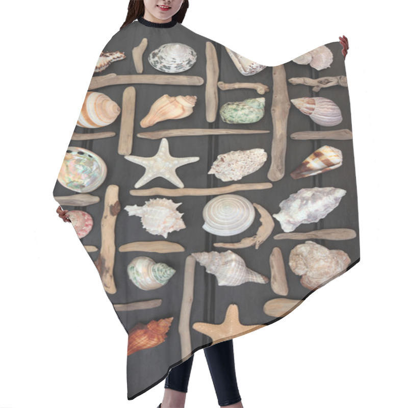 Personality  Shell And Driftwood Abstract Hair Cutting Cape