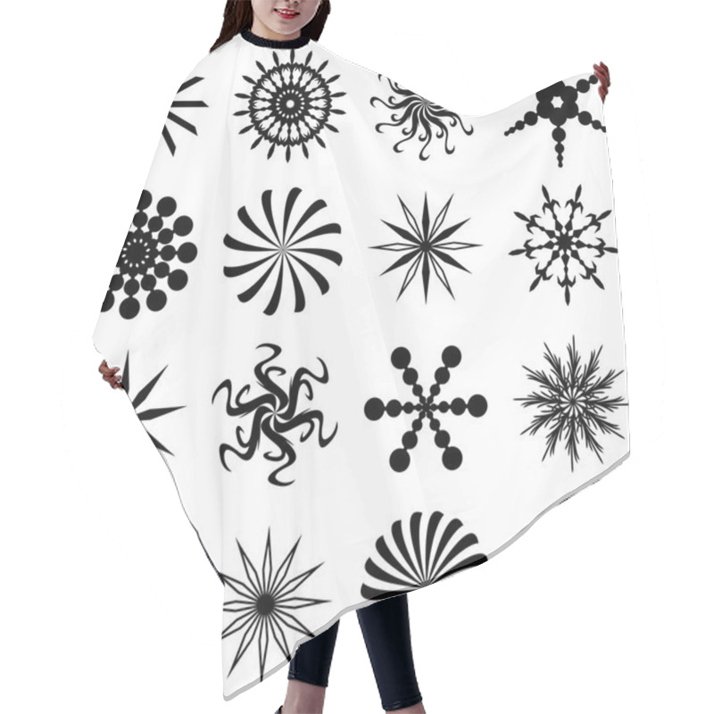 Personality  Set Of Abstract Stars Or Spirals Hair Cutting Cape