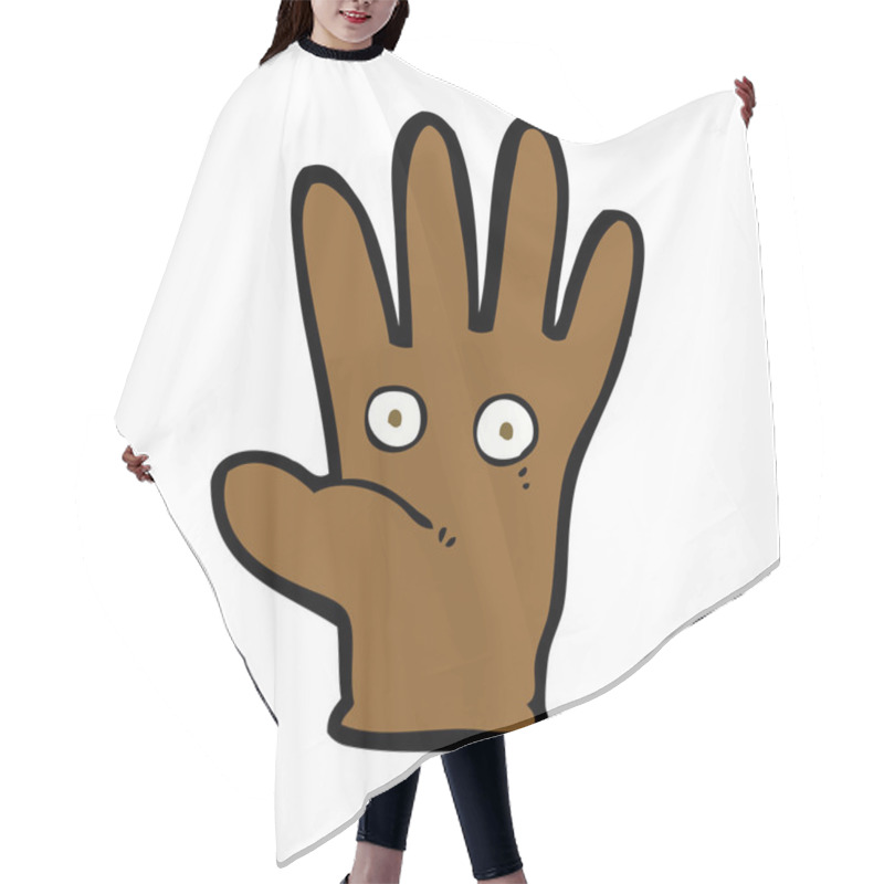 Personality  Cartoon Hand With Eyes Hair Cutting Cape