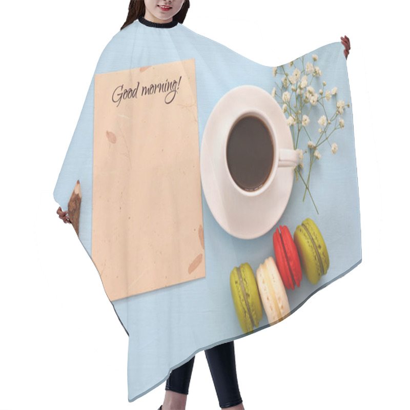 Personality  Top View Of Cup Of Coffee  Hair Cutting Cape