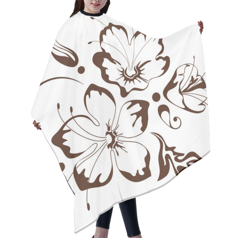 Personality  Floral Design, Vector Illustration Hair Cutting Cape