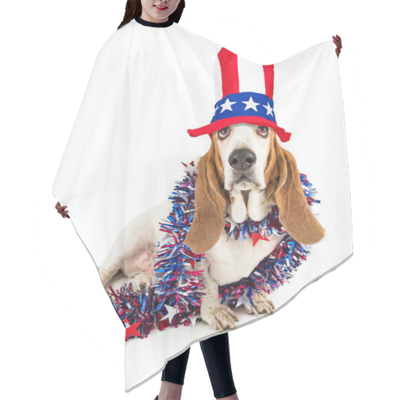 Personality  Funny Independence Day Basset Hound Hair Cutting Cape