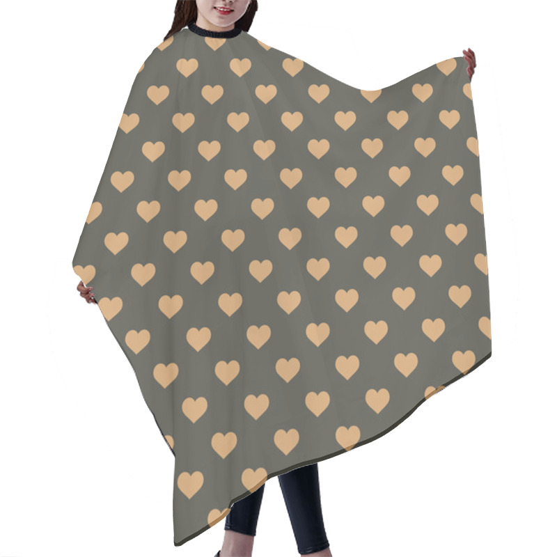 Personality  Seamless Retro Style Pattern With Hearts. Vector Hair Cutting Cape