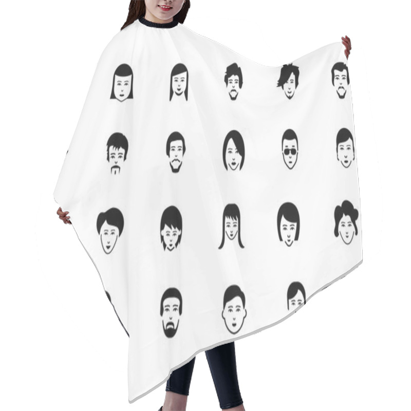 Personality  Faces Vector Icons 4 Hair Cutting Cape