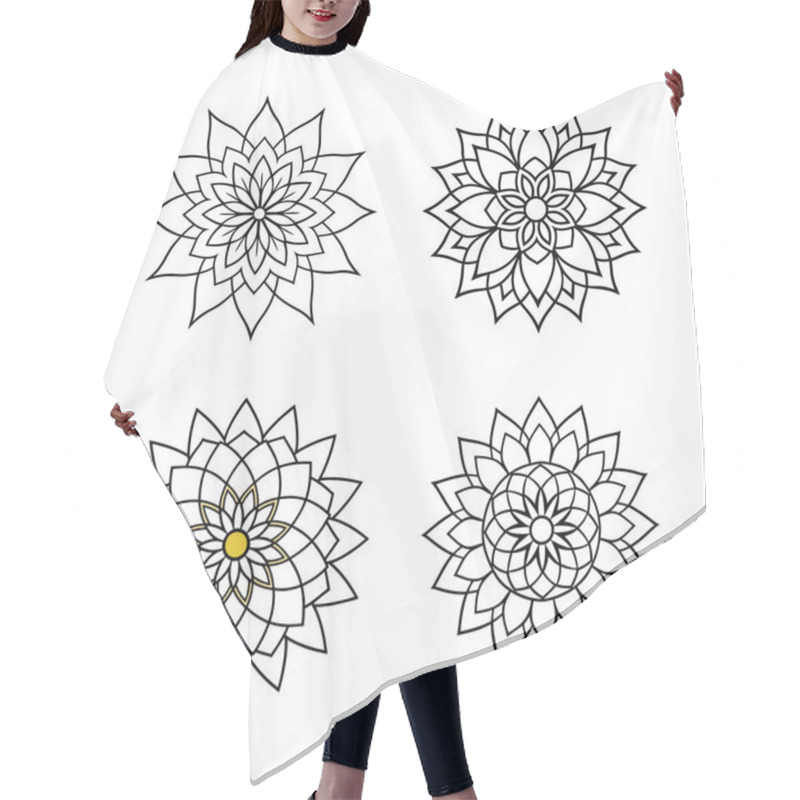 Personality  4 Icon Set Mandala Designs Hair Cutting Cape