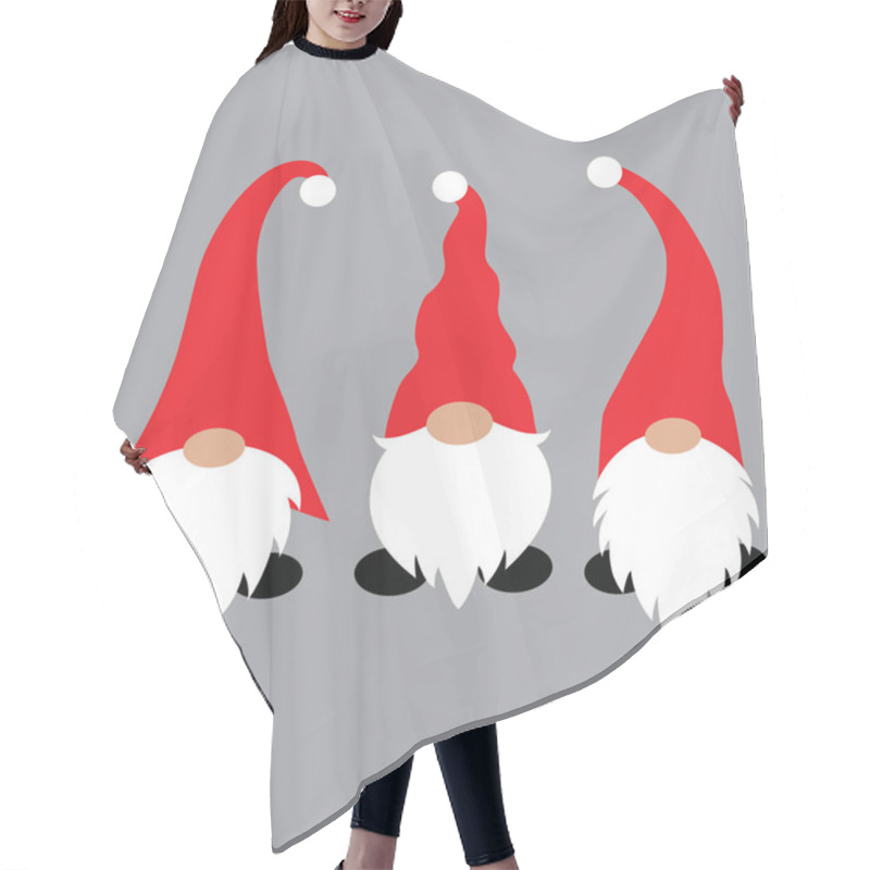 Personality  Gnomes 2 Vector, Santa Vector, Merry Christmas Vector, Holiday Vector Files Hair Cutting Cape