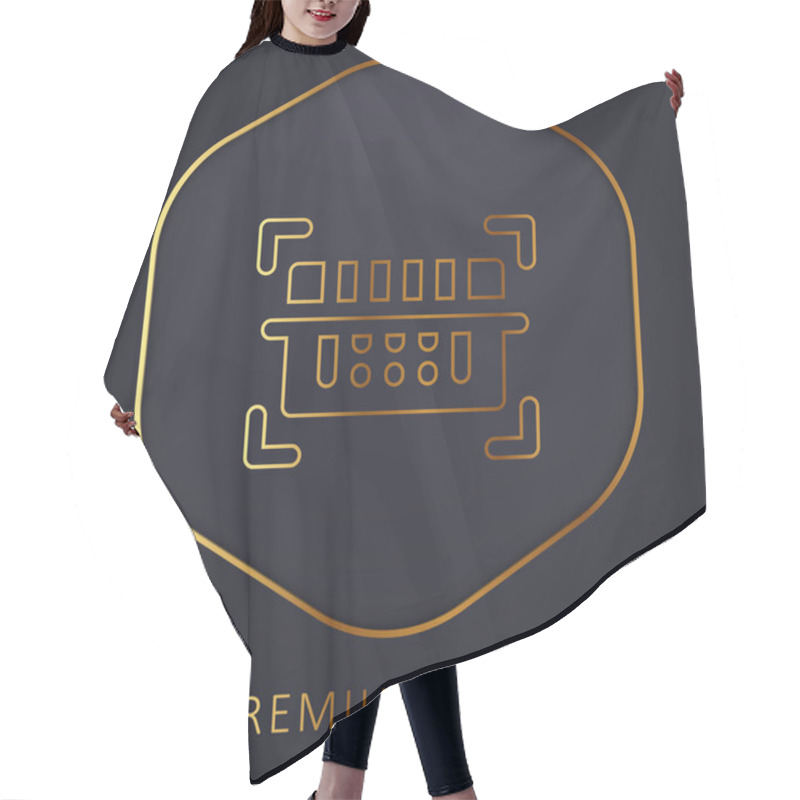 Personality  Barcode Scanner Golden Line Premium Logo Or Icon Hair Cutting Cape