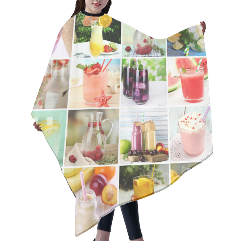 Personality  Collage Of Cold Summer Beverages Hair Cutting Cape