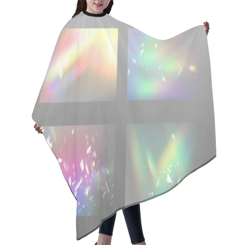 Personality  Prism Light Refraction Effect. Vector Realistic Illustration Of Iridescent Crystal Flare Leak Set On Transparent Background, Hologram Reflection, Glass Window, Mirror, Water Surface Design Overlay Hair Cutting Cape