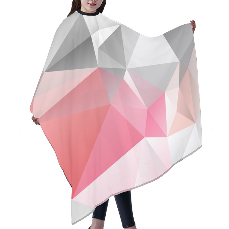 Personality  Vector Abstract Irregular Polygon Background With A Triangular Pattern In Pastel Pink And Gray Colors Hair Cutting Cape