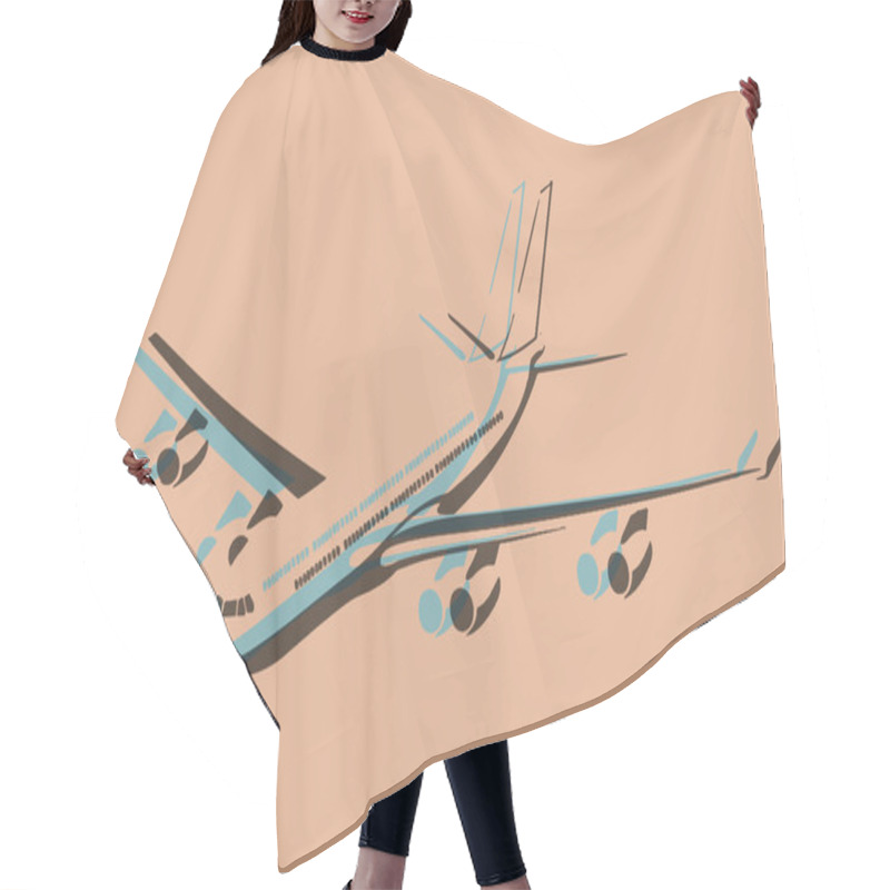 Personality  Pop Art. Plane Hair Cutting Cape