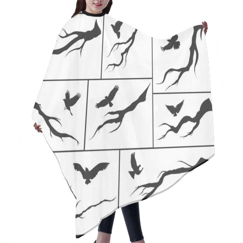 Personality  Birds On Tree Branches Hair Cutting Cape