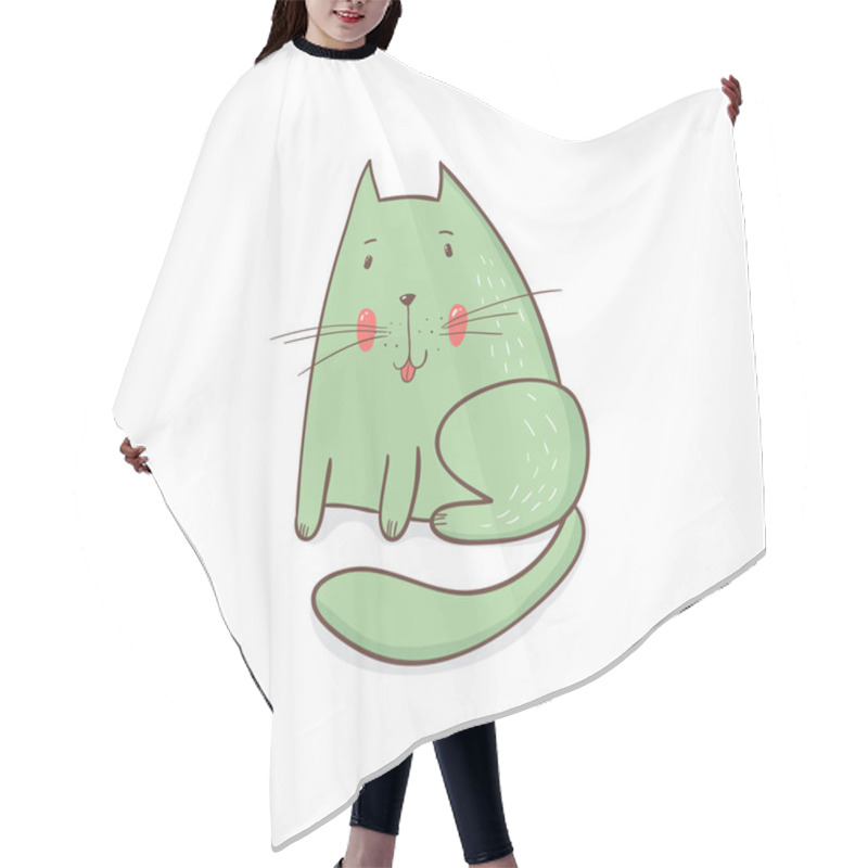 Personality  Cute Cartoon Cat.  Hair Cutting Cape