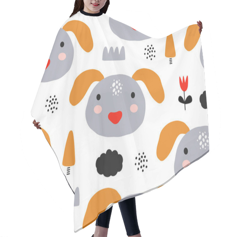 Personality  Abstract Baby Pattern With Dog. Animal Seamless Cartoon Illustration. Vector Digital Background With Character Art Hair Cutting Cape