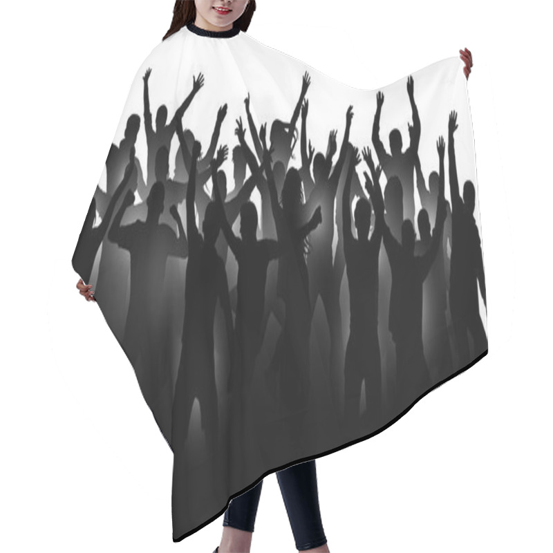 Personality  Crowd Of Cheerful People, Dancing At The Music Concert, Party, Festival, Club. Audience Cheer Hands Up. Mob Fans Applauding, Isolated Silhouette Vector. Sports Fans Applause Hair Cutting Cape