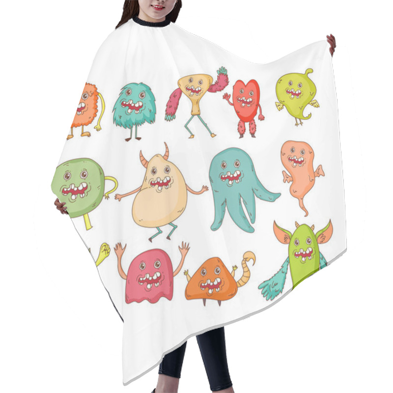 Personality  Cute Monsters. Cartoon Aliens From Space For Kindergarten Children Hair Cutting Cape