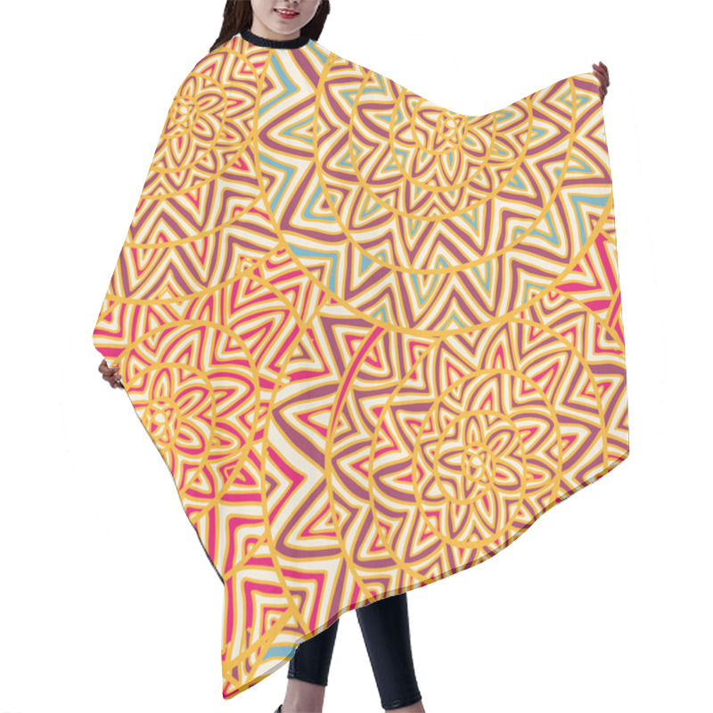 Personality  Oriental Abstract Bright Seamless Pattern Hair Cutting Cape