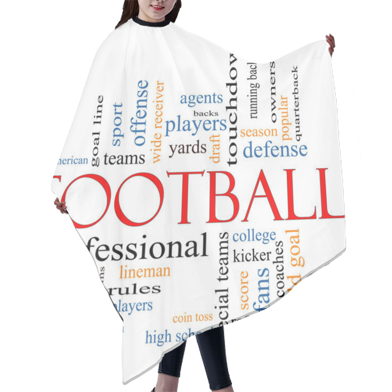 Personality  Football Word Cloud Concept Hair Cutting Cape