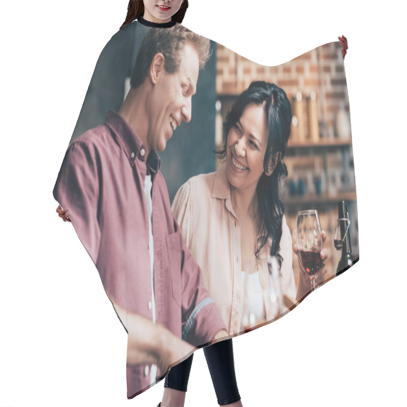 Personality  Couple Preparing Dinner Together Hair Cutting Cape