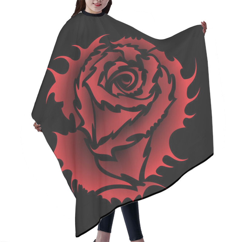 Personality  Rose Tattoo Style Hair Cutting Cape