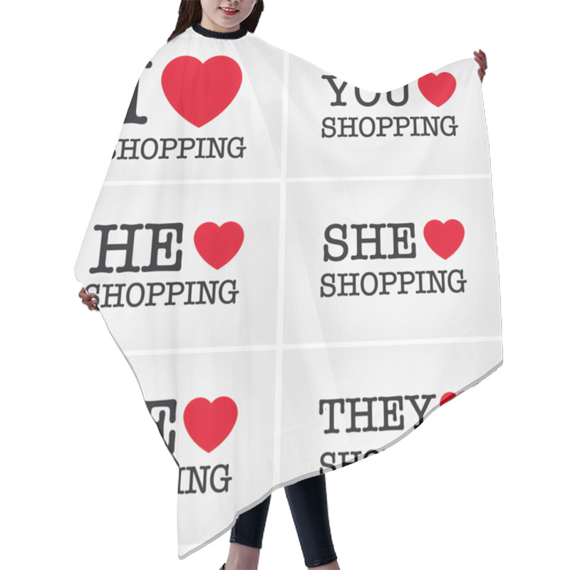 Personality  I Love Shopping Hair Cutting Cape