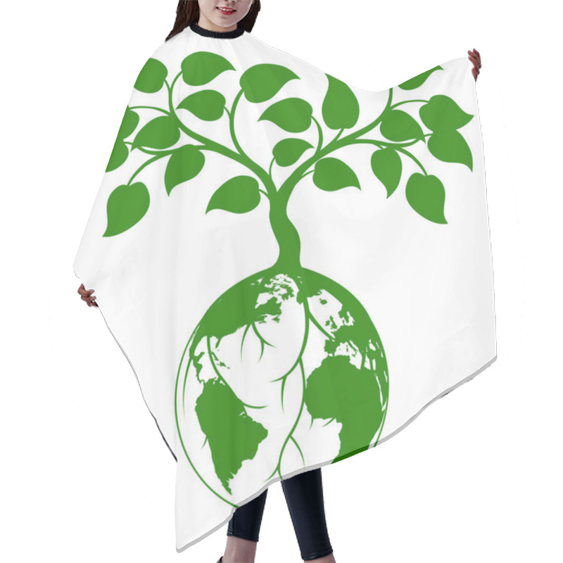 Personality  Earth Tree Graphic Hair Cutting Cape