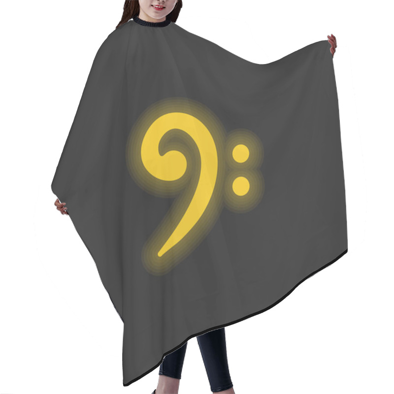 Personality  Bass Clef Yellow Glowing Neon Icon Hair Cutting Cape