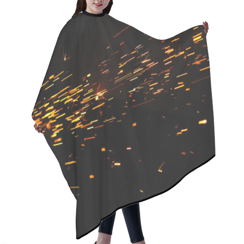 Personality  Glowing Flow Of Sparks In The Dark Hair Cutting Cape