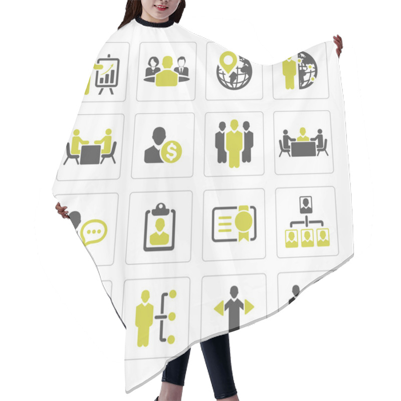 Personality  Business Management And Human Resource Icons Hair Cutting Cape